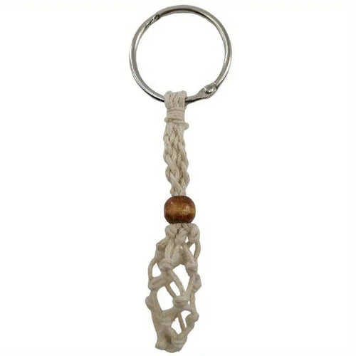 Adjustable Crystal Holder Keychain: Beige