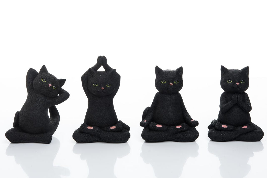 Transpac - Resin Yoga Cat Figurine Set Of 4