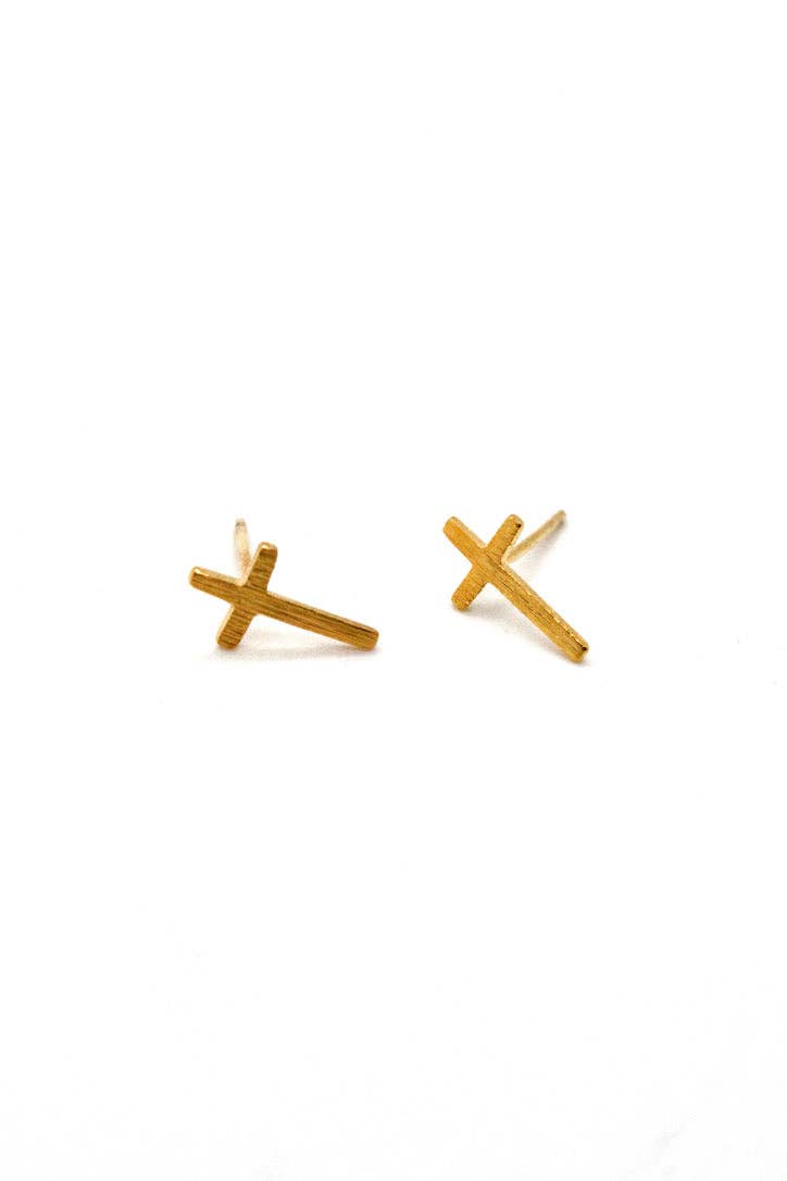 Mini Cross Earrings