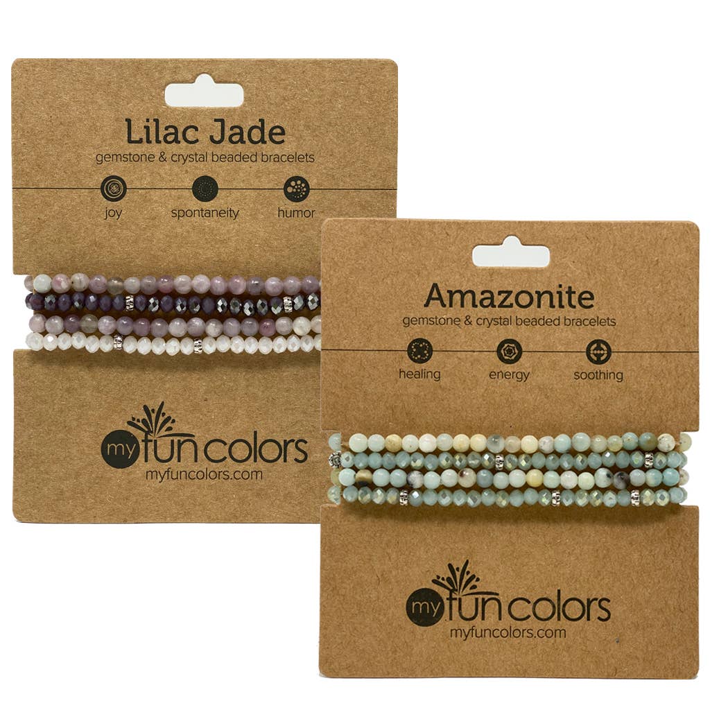 My Fun Colors - Mini Gemstone and Crystal Bracelet Set - 20 Style Options