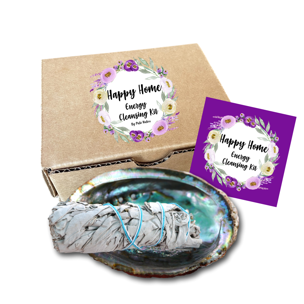 Picki Nicki - Abalone Shell and White Sage Smudge Stick  Gift Box
