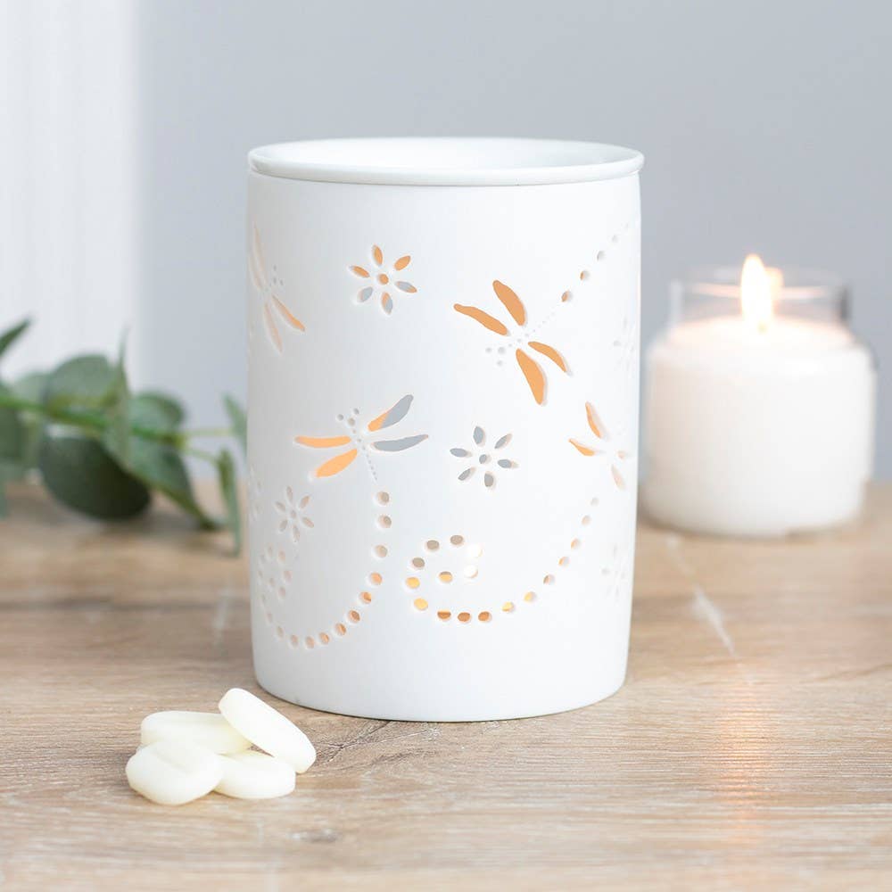 Cut Out Dragonfly Oil Burner and Wax Warmer