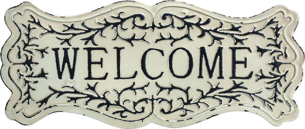 Transpac - Metal White Welcome Sign